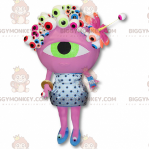 Numerischer Alien BIGGYMONKEY™ Maskottchen-Kostüm – Pink Big