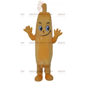 Traje de mascote de banana gigante laranja com aparência