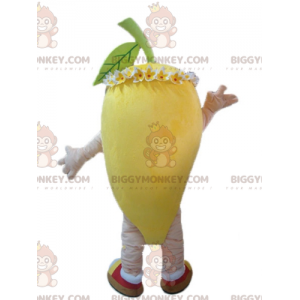 BIGGYMONKEY™ Mascot Costume Lemon Yellow with Flowers on Head –