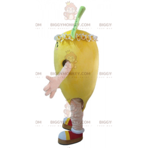 BIGGYMONKEY™ Mascot Costume Lemon Yellow with Flowers on Head –