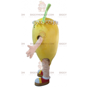 BIGGYMONKEY™ Mascot Costume Lemon Yellow with Flowers on Head -