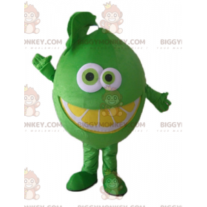 Erittäin hauska ja hymyilevä Lime BIGGYMONKEY™ maskottiasu -