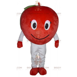 Lächelnder riesiger roter Apfel BIGGYMONKEY™ Maskottchen-Kostüm