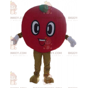 Kostium maskotka uśmiechnięte okrągłe wiśniowe jabłko