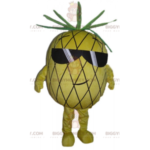 Traje de mascote BIGGYMONKEY™ de abacaxi amarelo e verde com