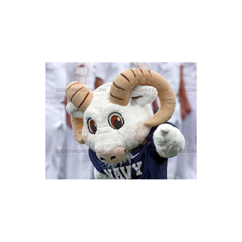 White and Brown Goat Ram BIGGYMONKEY™ Mascot Costume -