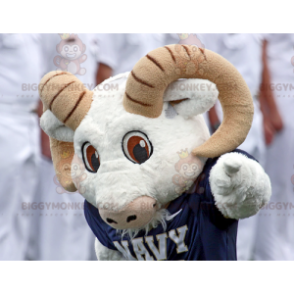 Wit en bruin geit Ram BIGGYMONKEY™ mascottekostuum -