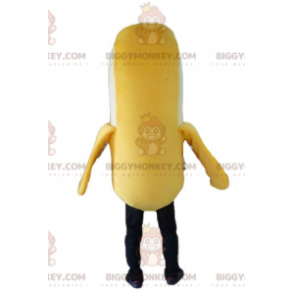 Costume de mascotte BIGGYMONKEY™ de banane jaune blanche et