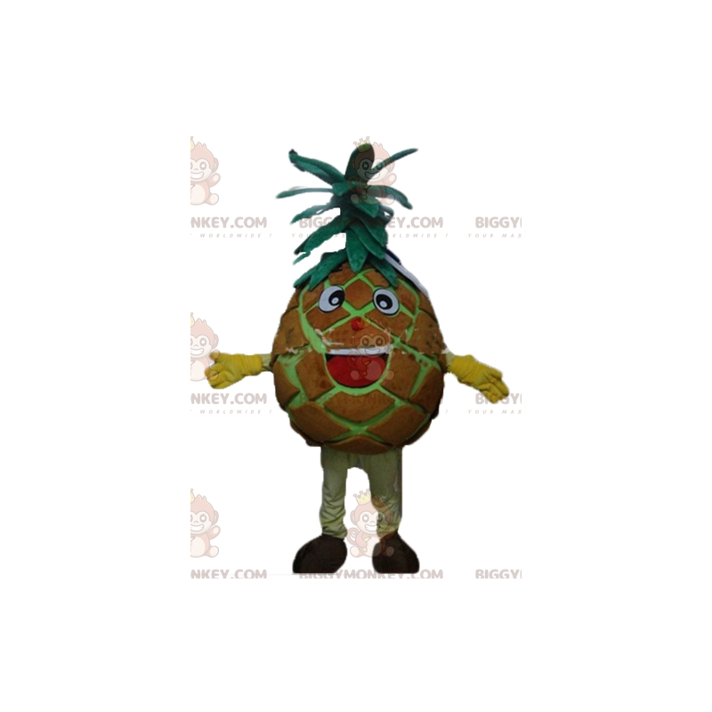 Traje de mascote BIGGYMONKEY™ de abacaxi gigante marrom e verde