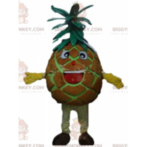 BIGGYMONKEY™ mascot costume of giant brown and green pineapple