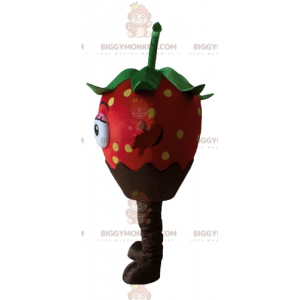 Costume de mascotte BIGGYMONKEY™ de fraise au chocolat très