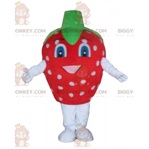 Costume de mascotte BIGGYMONKEY™ de fraise rouge blanche et