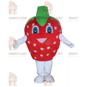 Jätteröd vit och grön jordgubbs-BIGGYMONKEY™ maskotdräkt -