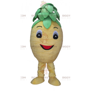 Costume de mascotte BIGGYMONKEY™ d'ananas jaune et vert mignon