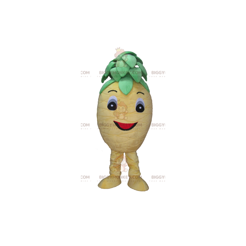Costume de mascotte BIGGYMONKEY™ d'ananas jaune et vert mignon