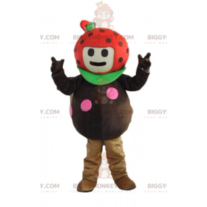 Röd och grön Brun nyckelpiga Jordgubbe BIGGYMONKEY™ maskotdräkt