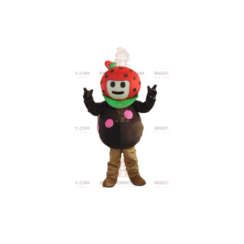 Fantasia de mascote BIGGYMONKEY™ de joaninha marrom vermelho e Fantasia de mascote BIGGYMONKEY™ de joaninha marrom vermelho e