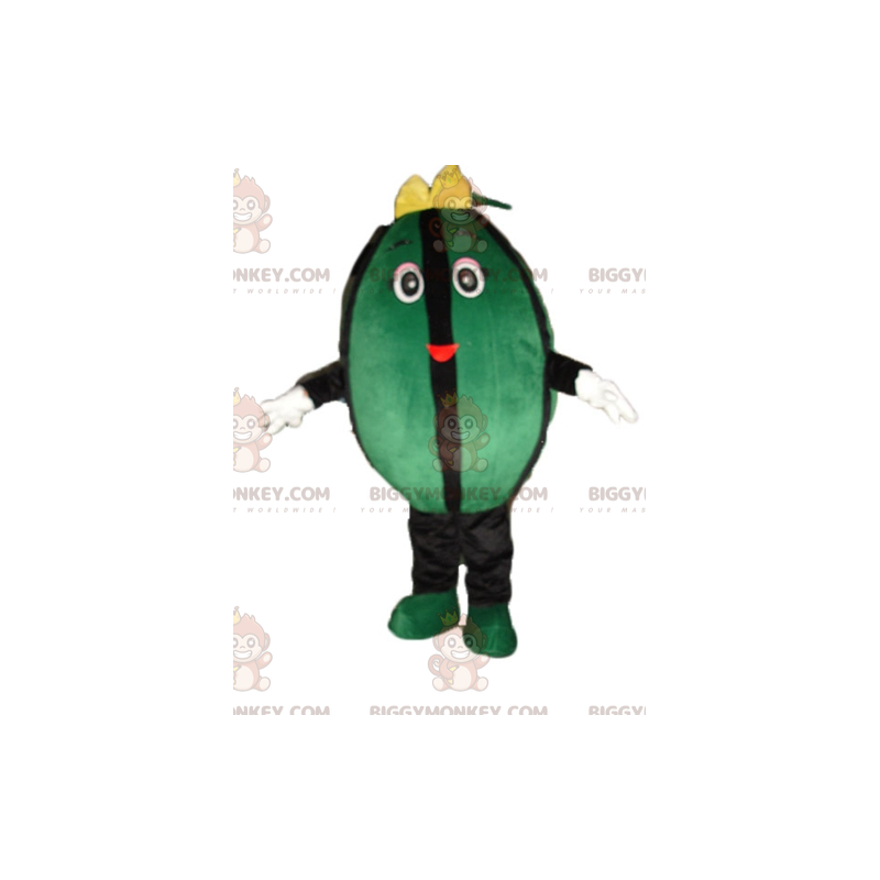 Disfraz de mascota BIGGYMONKEY™ de sandía verde y negra gigante Disfraz de mascota BIGGYMONKEY™ de sandía verde y negra gigante