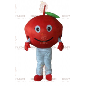 Słodki kostium maskotka uśmiechnięta czerwona wiśnia