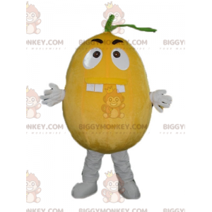 Traje de mascote gigante de aparência selvagem laranja limão