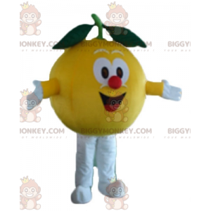 Costume de mascotte BIGGYMONKEY™ de citron jaune tout rond et