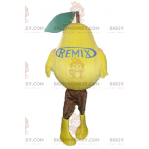 Traje de mascote BIGGYMONKEY™ de pêra amarela gigante muito