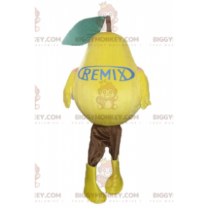 Disfraz de mascota pera amarilla gigante muy realista