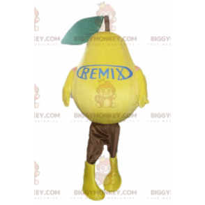 Traje de mascote BIGGYMONKEY™ de pêra amarela gigante muito