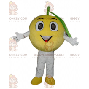 Costume de mascotte BIGGYMONKEY™ de citron jaune tout rond et
