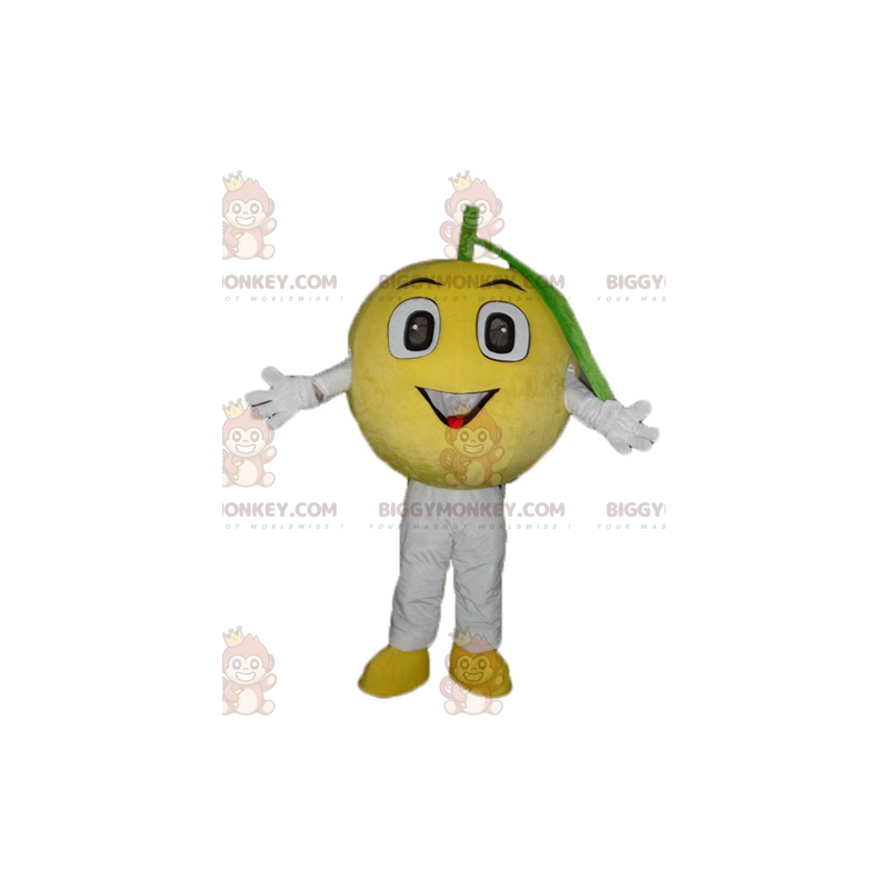 Costume de mascotte BIGGYMONKEY™ de citron jaune tout rond et