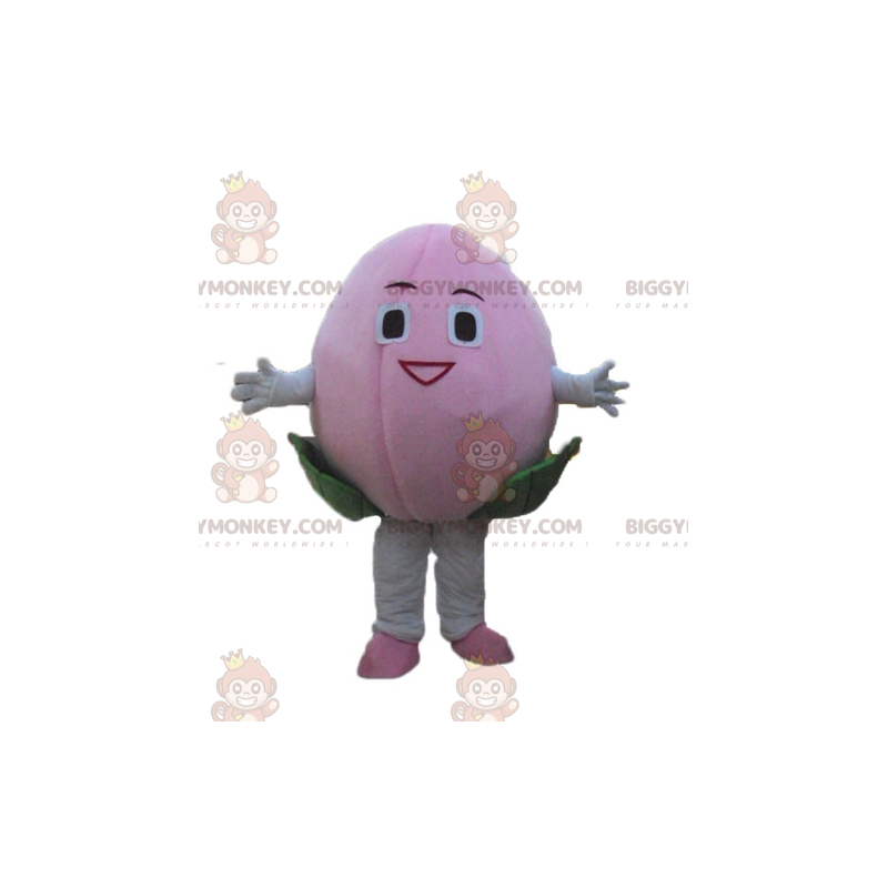 Costume da mascotte BIGGYMONKEY™ con fiore rosa litchi gigante Costume da mascotte BIGGYMONKEY™ con fiore rosa litchi gigante