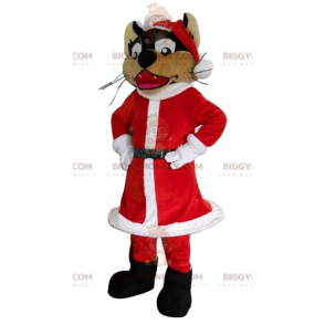 Wolf BIGGYMONKEY™ maskotdräkt klädd i tomtedräkt - BiggyMonkey