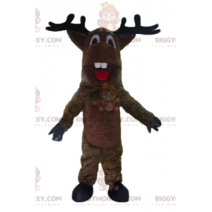 Στολή μασκότ καφέ Caribou Elk BIGGYMONKEY™ με χαριτωμένα ελαφοκέρατα - Μασκότ ελαφιών και ελαφιών - BiggyMonkey.com