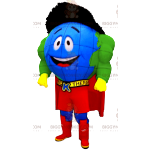 Costume de mascotte BIGGYMONKEY™ de mappemonde super-héros -