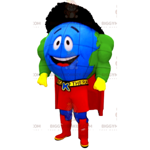 Disfraz de mascota BIGGYMONKEY™ del mapa mundial de superhéroes
