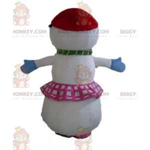 Στολή μασκότ BIGGYMONKEY™ Big Snowman με φούστα και πλεξούδες - Ανθρώπινες Μασκότ - BIGGYMONKEY_03842 - BiggyMonkey.com