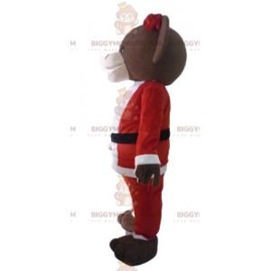 Brun Teddy BIGGYMONKEY™ maskotdräkt i tomtedräkt - BiggyMonkey