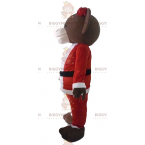 Brun Teddy BIGGYMONKEY™ maskotdräkt i tomtedräkt - BiggyMonkey