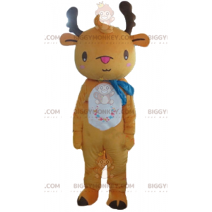 Brown and White Plush Reindeer BIGGYMONKEY™ Mascot Costume -