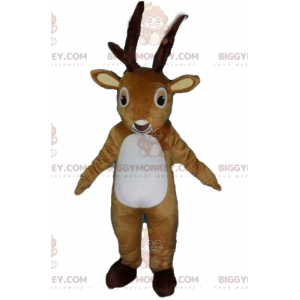 Brown and White Reindeer Moose Caribou BIGGYMONKEY™ Mascot