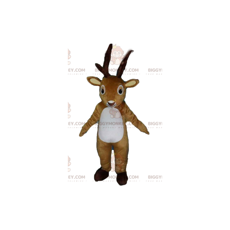 Brun och vit ren Älg Caribou BIGGYMONKEY™ maskotdräkt - Brun och vit ren Älg Caribou BIGGYMONKEY™ maskotdräkt -