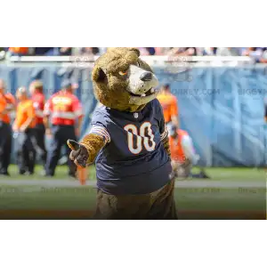 Brown Bear BIGGYMONKEY™ maskottiasu sinisellä paidalla -