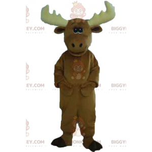 Disfraz de mascota BIGGYMONKEY™ de alce caribú marrón muy lindo