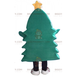 BIGGYMONKEY™ Mascot Costume Green Christmas Tree with Yellow