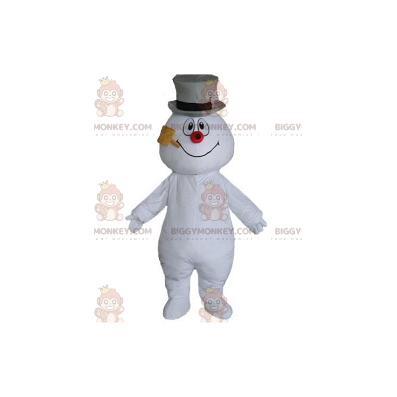 BIGGYMONKEY™ Lumiukon maskottiasu, jossa hattu ja piippu - BIGGYMONKEY™ Lumiukon maskottiasu, jossa hattu ja piippu -