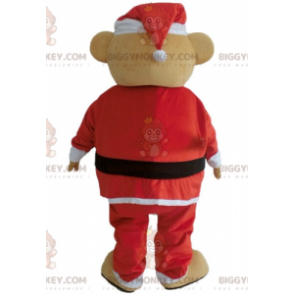 BIGGYMONKEY™ Μασκότ Κοστούμι βελούδινο αρκουδάκι με στολή του Άγιου Βασίλη - Μασκότ αρκούδας - BiggyMonkey.com