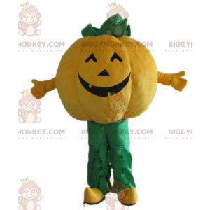 Giant Orange and Green Pumpkin BIGGYMONKEY™ Mascot Costume -