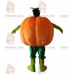 Orange og grøn kæmpegræskar BIGGYMONKEY™ maskotkostume -