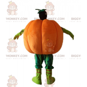 Orange and Green Giant Pumpkin BIGGYMONKEY™ Mascot Costume –
