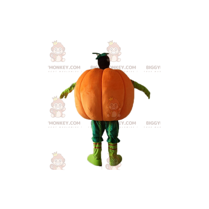 Orange and Green Giant Pumpkin BIGGYMONKEY™ Mascot Costume -